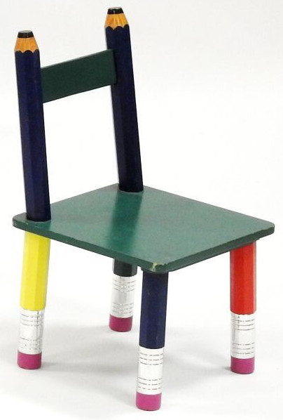 Chair with pencils as legs