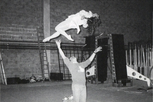 Jonathan is throwing Charlotte in the air