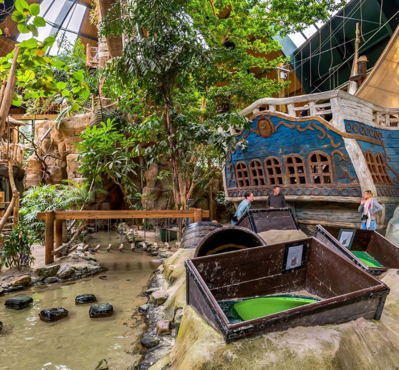 An indoor pirate ship
