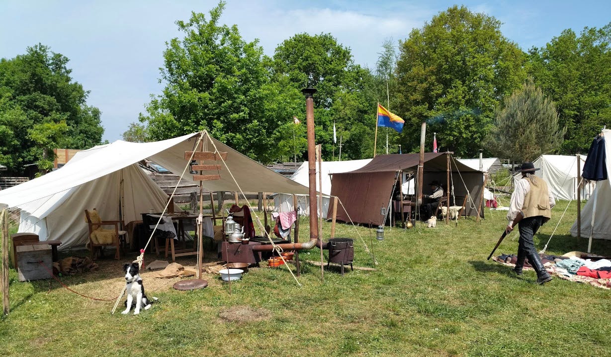 Reenactment camp at the Old Farm