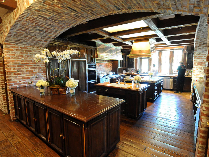An open kitchen with two large islands.