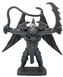 An unpainted miniature gargoyle.