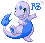 Charmander, white and blue coloring