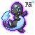 Charmander, black and blue coloring with aura