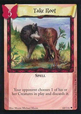 A card depicting a wolf turning into a tree.